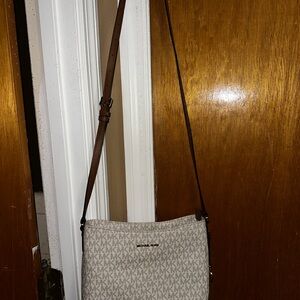 Michael Kors Tan and Cream Crossbody Bag